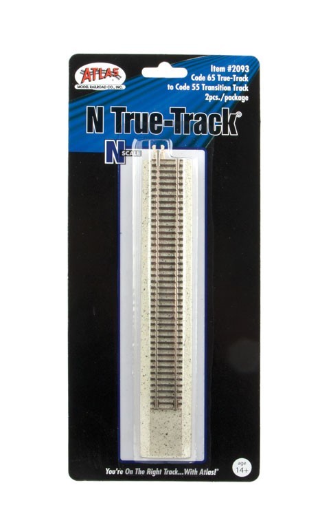 N Atlas #2093 Code 55 to Code 65 True-Track Transition Track 2pk
