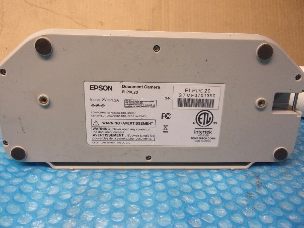 EPSON ELPDC20 High-Definition Document Camera Visualiser (N0NE TESTED)