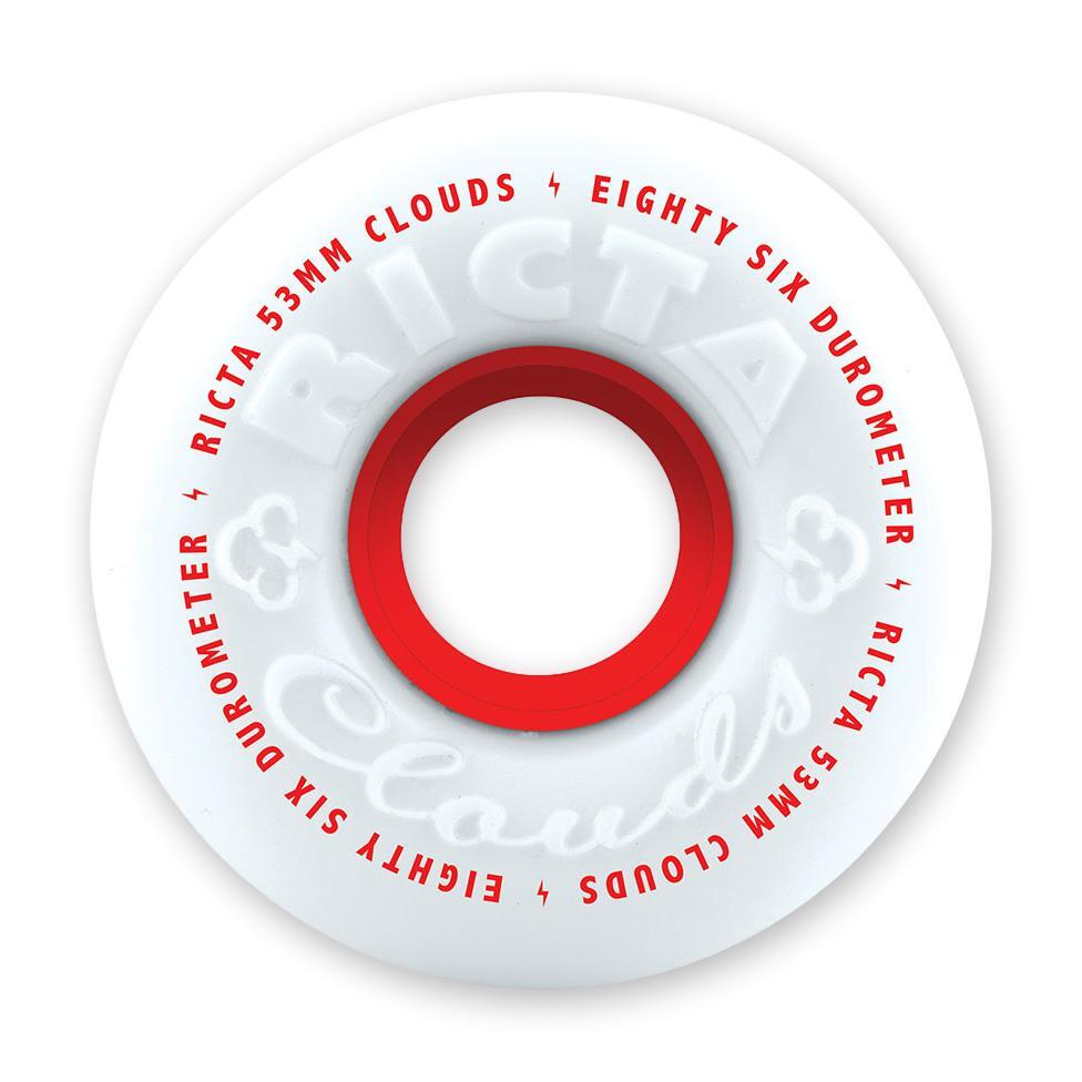 Ricta Cloud Ride Wheels, White/Red, 53mm/86a