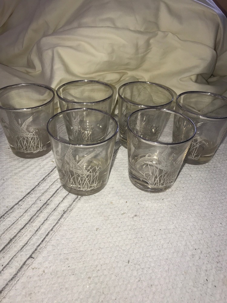 Sterling Silver In Crystal Non-tranish 6 Glass Cups