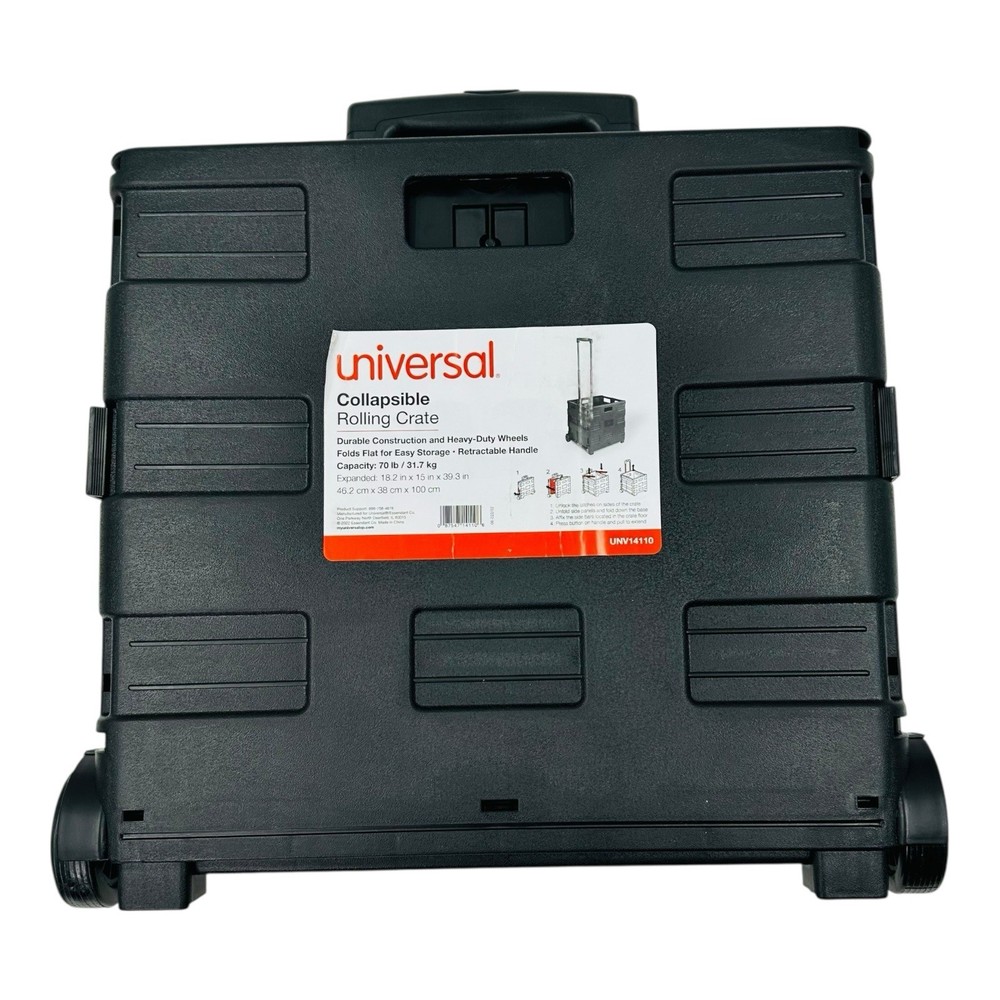 Universal Collapsible Mobile Storage Crate w/ Retractable Handle *Read*