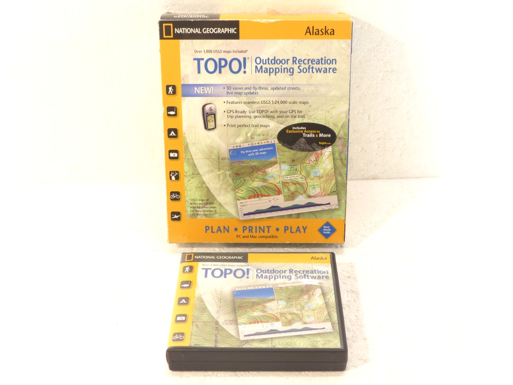 National Geographic TOPO! Mapping Software - Alaska (CD, 2006, 10-Disc) PC & Mac
