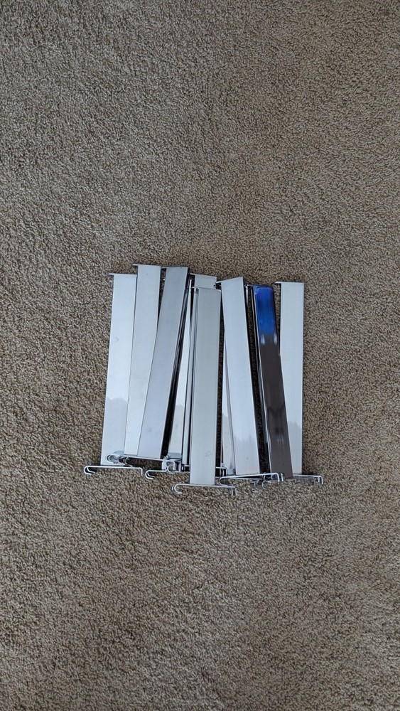 10 Pc CHROME 12" Long Gridwall Hooks Grid Panel Display