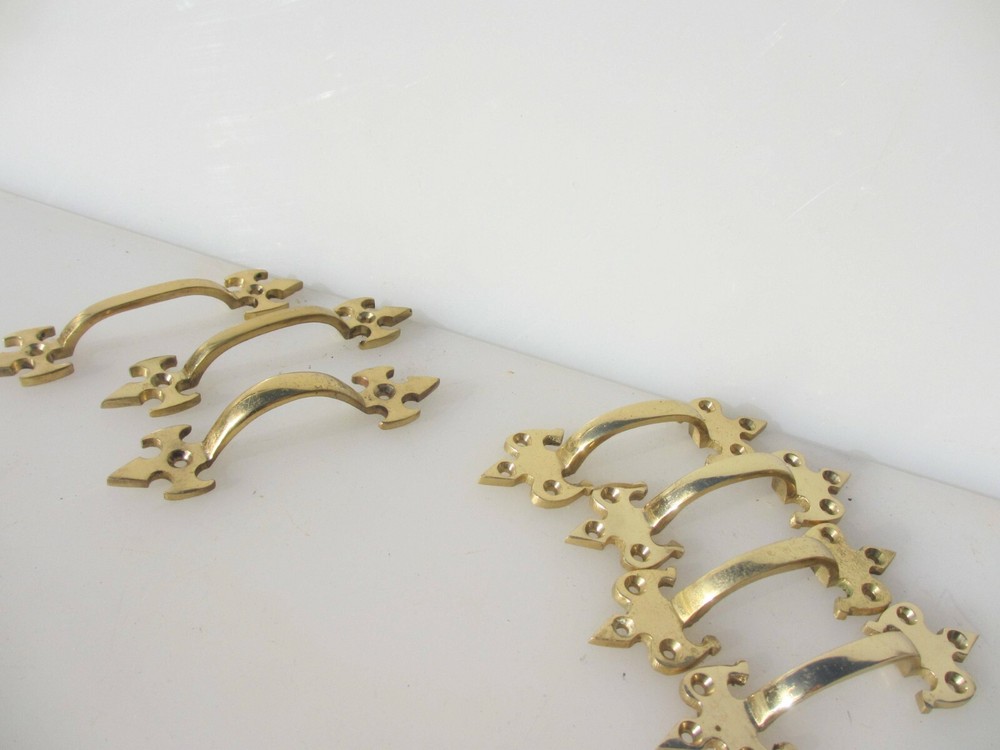 Brass Drawer Handles Cupboard Pulls Cabinet Fleur
