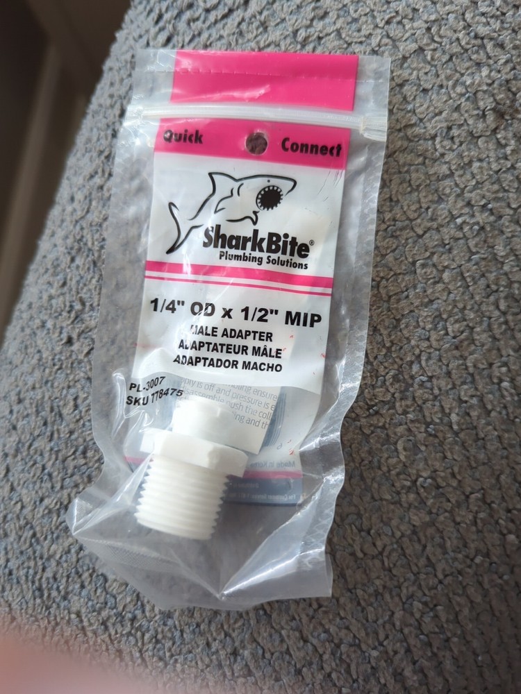 SharkBite Quick connect 25415 Poly Threaded Adapter 1/4" PTC x 1/2" MIP