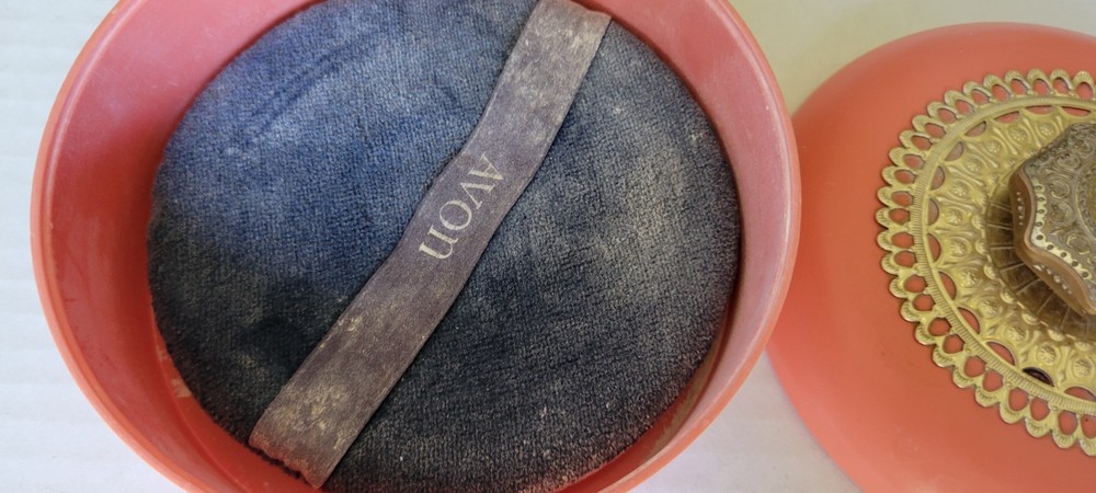 Vintage Avon Vanity Box Retro Dusting Powder Container Mid Century Decor Empty