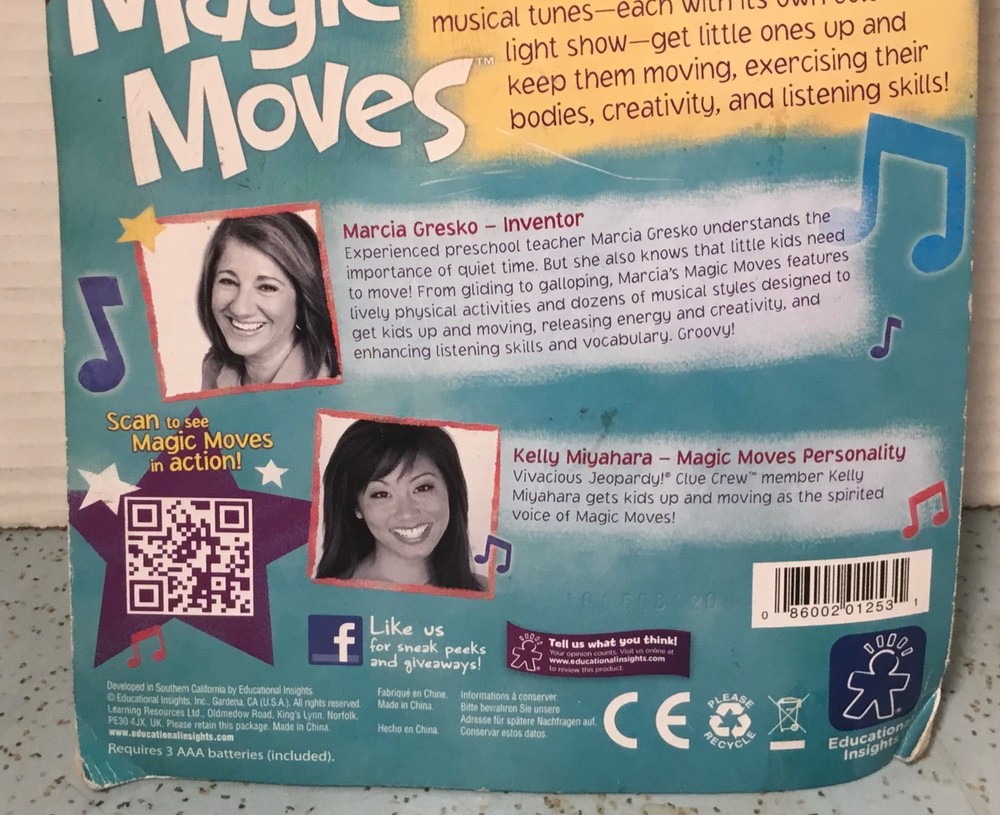 2012 EDUCATIONAL INSIGHTS MAGIC MOVES ELECTRONIC INTERACTIVE WAND EXERCISE PLAY