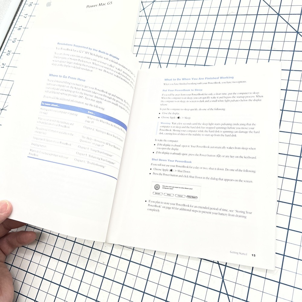 (2) Apple Computer Manuals PowerBook G4 Getting Started Power Mac G5 User Guide