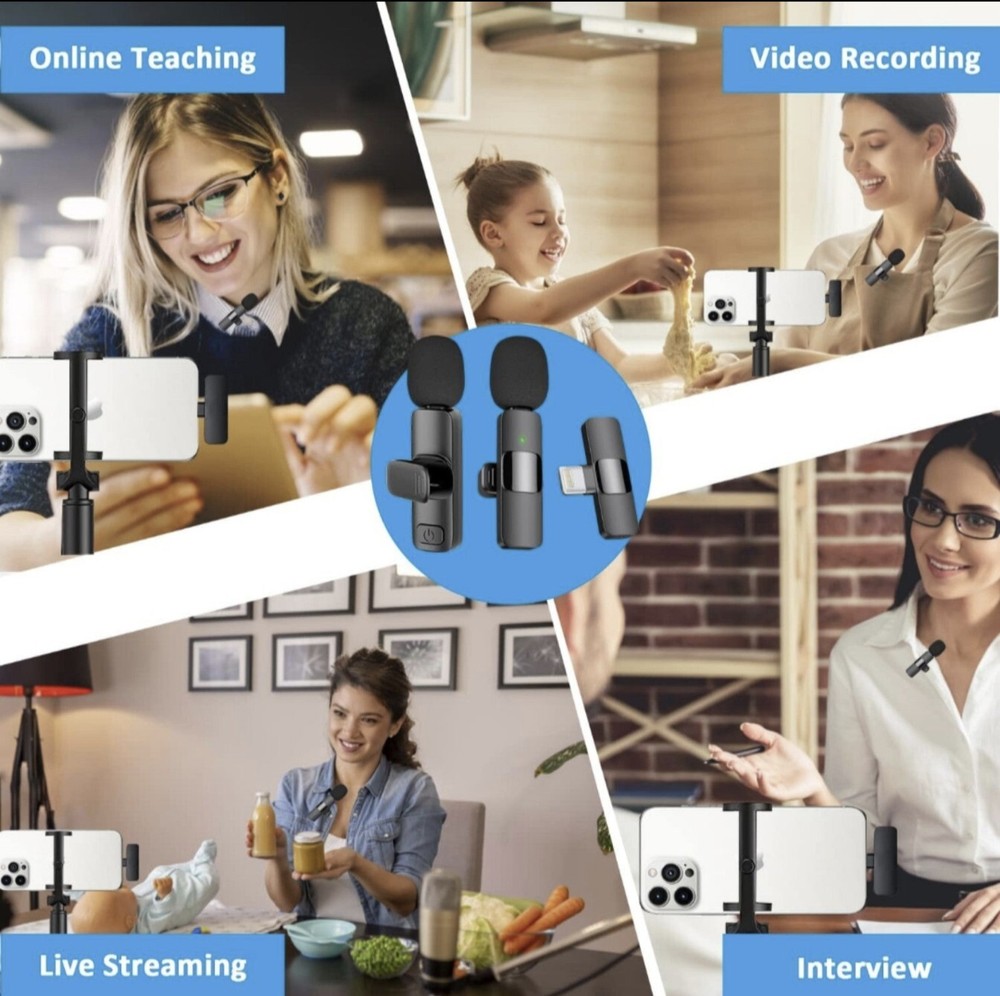 Professional Wireless Lavalier Lapel Microphone for iPhone, iPad - Cordless...