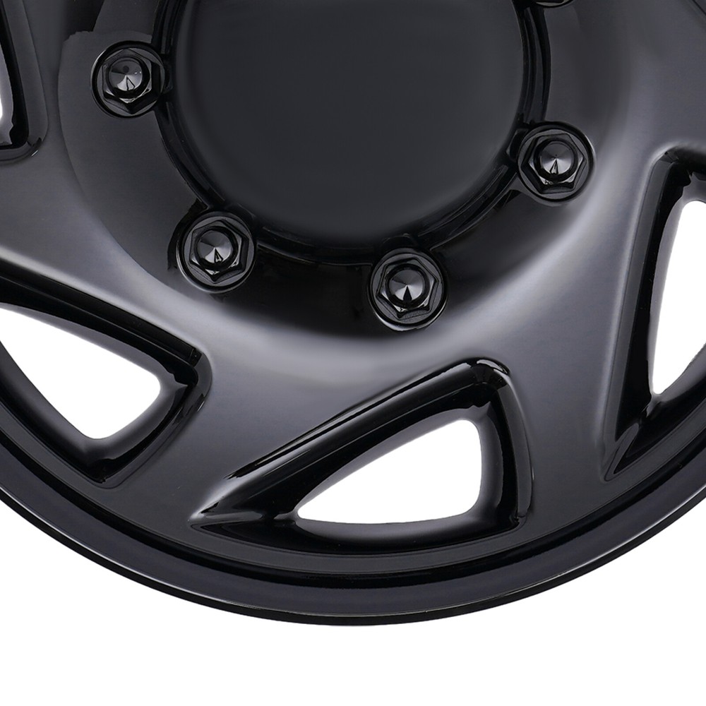 For Ford E250 E350 E450 Econoline 1999-2018 Black Hub Caps Rim Simulators 4pcs
