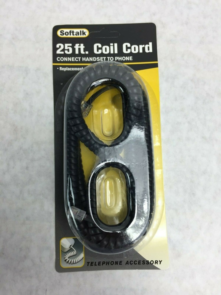 Soft Talk 25' Replacement Handset Coil Cord Black 42261