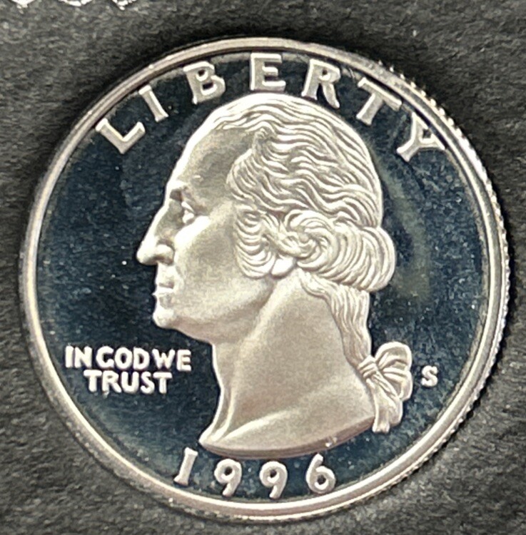 1996 S Proof Silver Washington Quarter From Proof Set