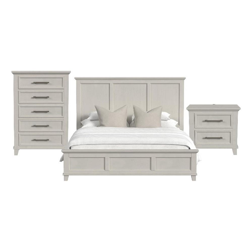 Henrik King Panel 3PC Bedroom Set in Ivory