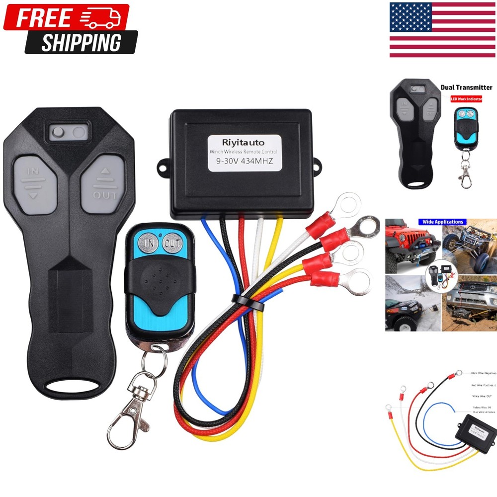 Riyitauto Wireless Winch Remote Control Black-dump trailer wireless remote