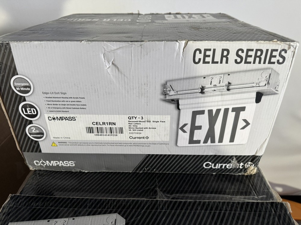 CURRENT COMPASS CELR1RN RECESSED MOUNT EXIT SIGN