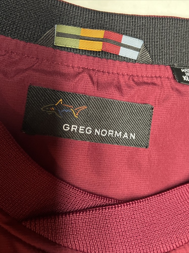 Greg Norman Golf Pullover lined Jacket Men’s XLT red zippered pockets EUC