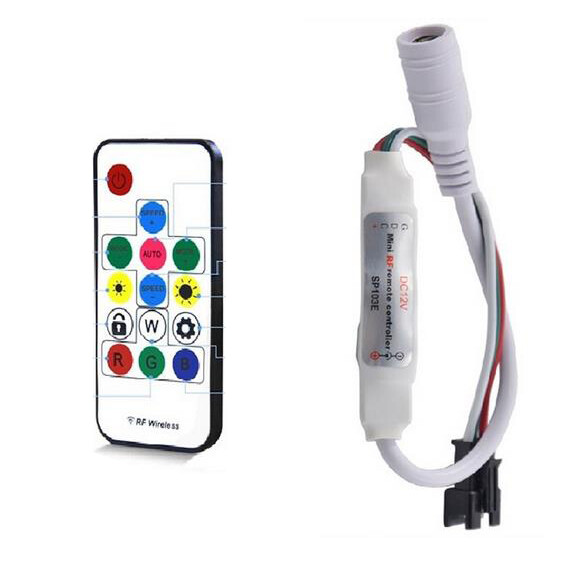 Mini RF Wireless Remote Controller for 5V 12V 24V WS2811 WS2812B LED Strip Light