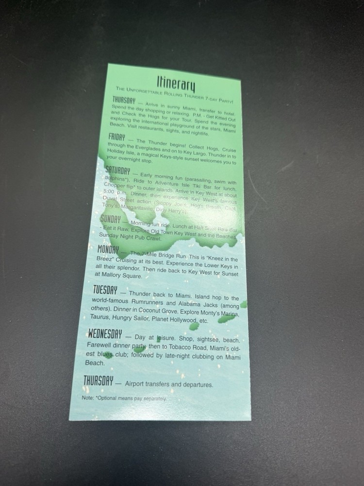 Vintage Rolling Thunder Bikers Brochure