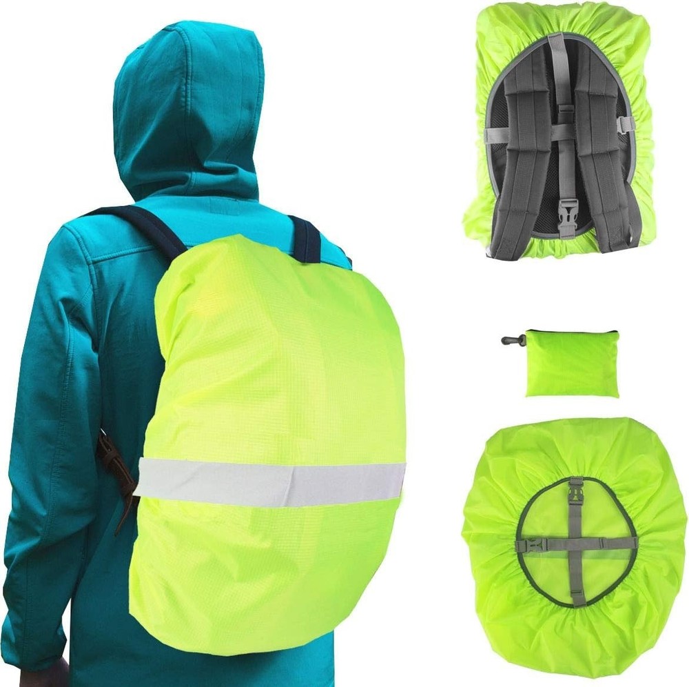 Compact Waterproof Backpack Cover with Reflective Strip - Ultralight & Durable