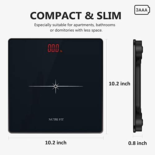 Digital Scale for Body Weight Precision Bathroom Weighing Scale Step-On Techn...