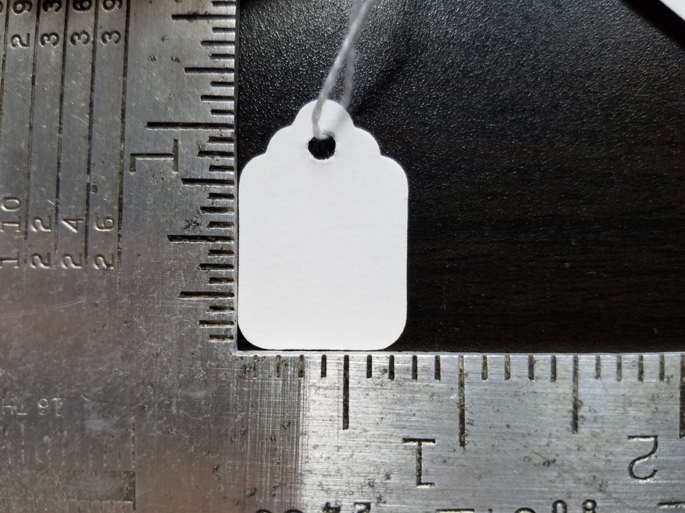1000 Blank White Merchandise Price Tags with Strings Size #2 Retail Strung Label