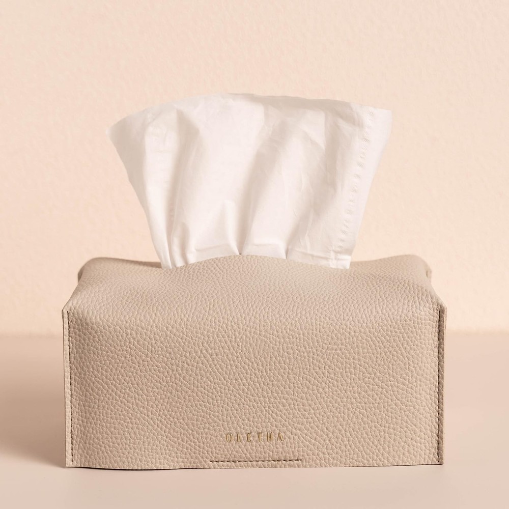 Aesthetic Rectangle Tissue Box Cover, High Flat Box Tissues Holder Rectangula...