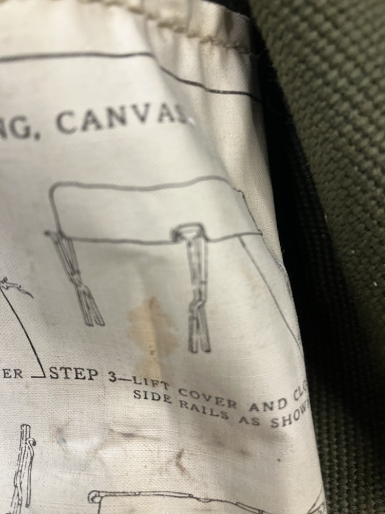 Vintage 1952 U.S. Army folding cot