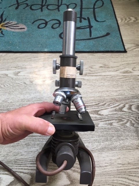 Vintage Microscope School Student Light Works As Is