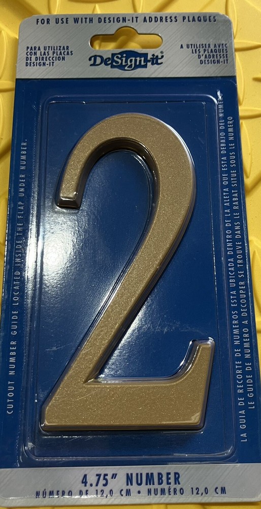 (WhiteHall) DeSign-it ADDRESS PLAQUE #2 Satin BRASS 4.75"