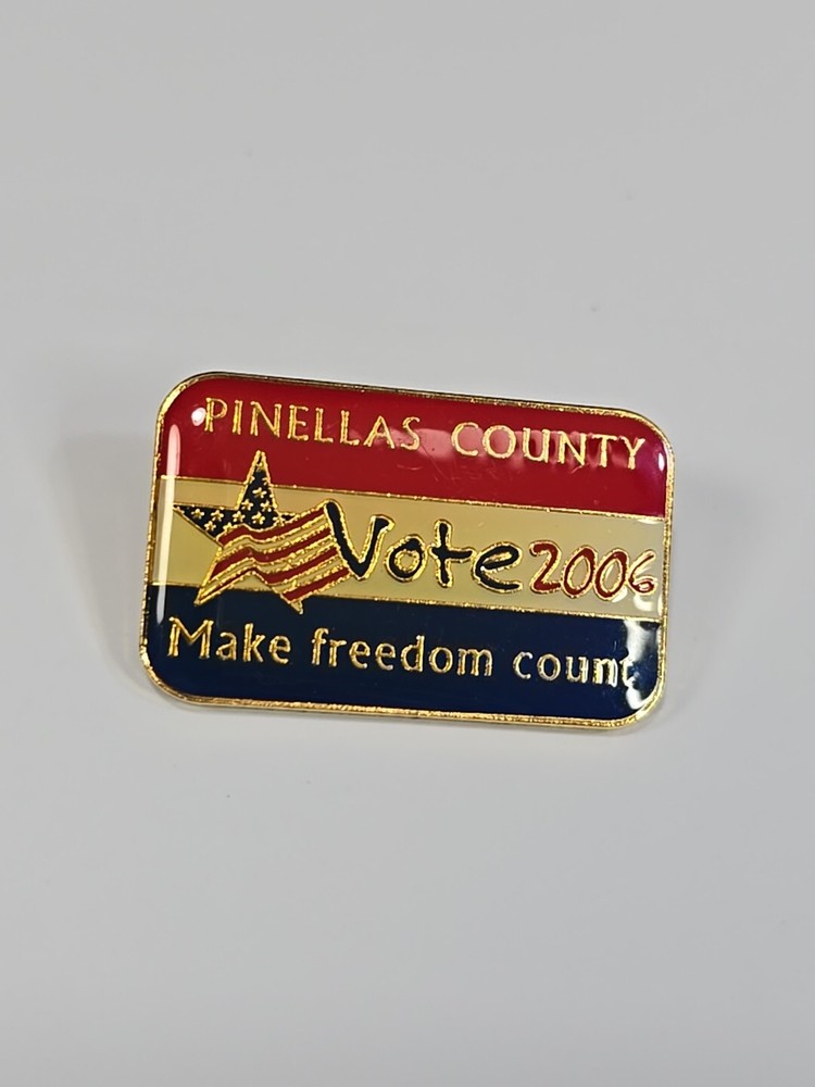 Pinellas County Florida Lapel Pin Vote 2006 Make Freedom Count