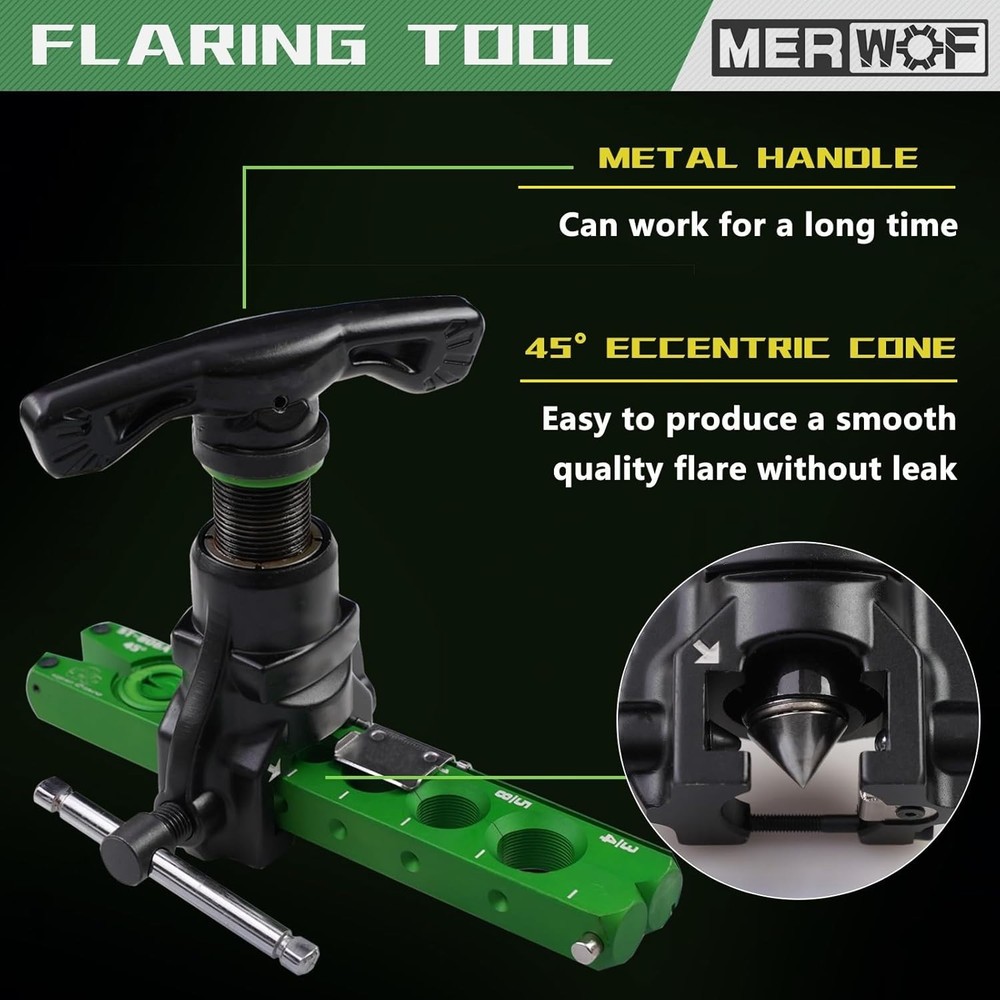HVAC Flaring Tool Kit with 45-Degree Eccentric Tool and Pipe Cutter Set