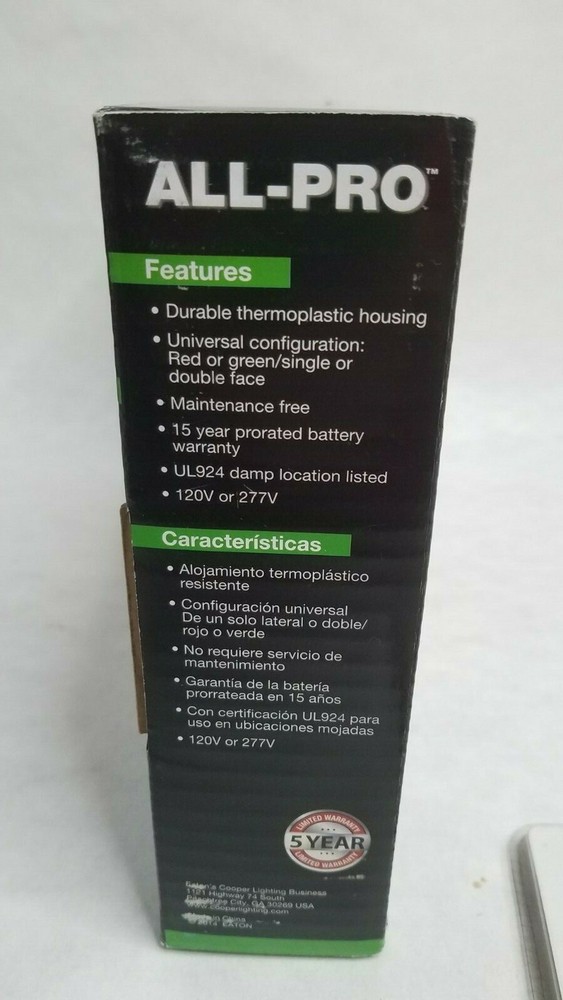 ALL-PRO Exit and Emergency Lighting LED EXIT SIGN Red & Green New