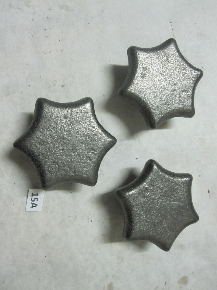 3 QTY Cast Iron DIN Star Knobs Blank Type