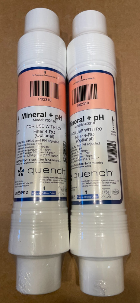Quench Mineral + pH Filter For Bottomless Water Cooler 2 Pack Model P02310