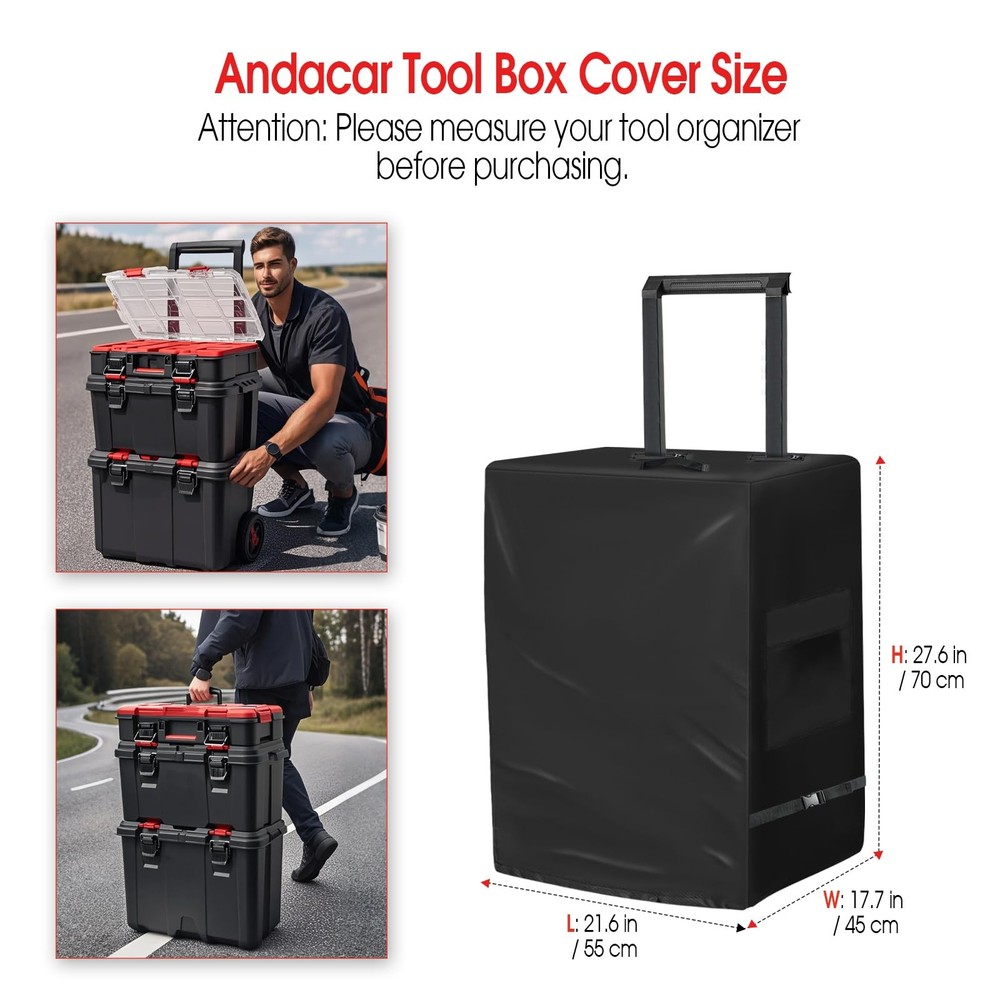 Tool Box Cover for Keter Stack-n-Roll Modular Tools Organizer Stackable 3PC R...