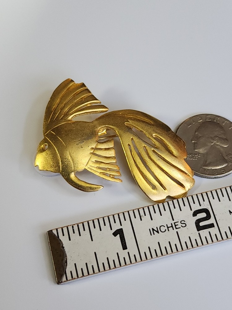 Gold Fish Lapel Pin Large Size