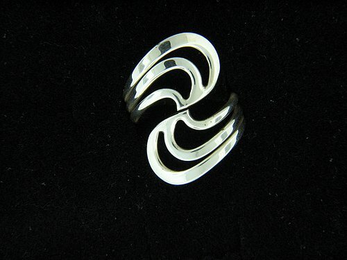 Sterling Silver Ring Adjustable Swirl Ladies Ring