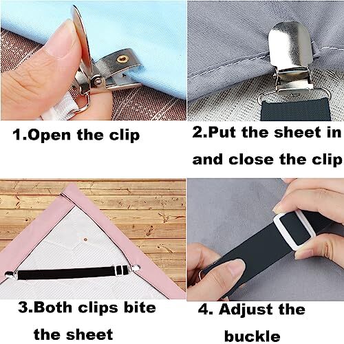 10 Pcs Adjustable Bed Sheet Strapsbed Sheet Clips Elastic Bed Fitted Sheet Holde