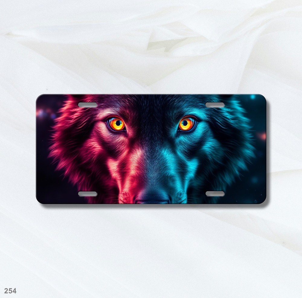 Bold Wolf License Plate Personalized Front Plate Unique Gift