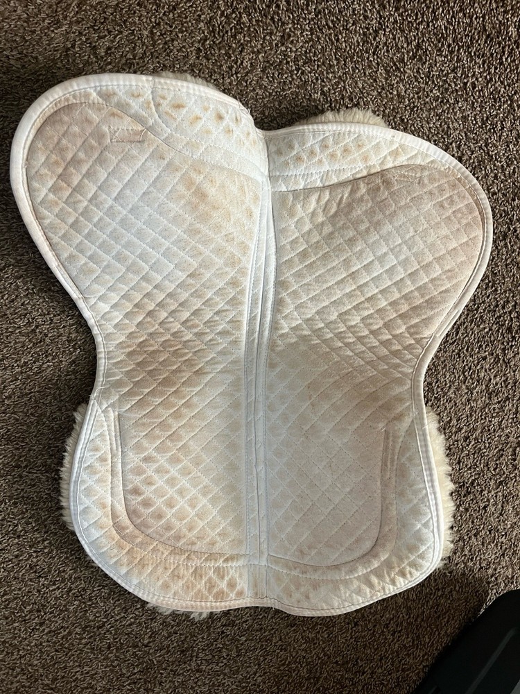ThinLine Shimmable Half Pad, Quilted with Sheepskin Rolls, White, Used