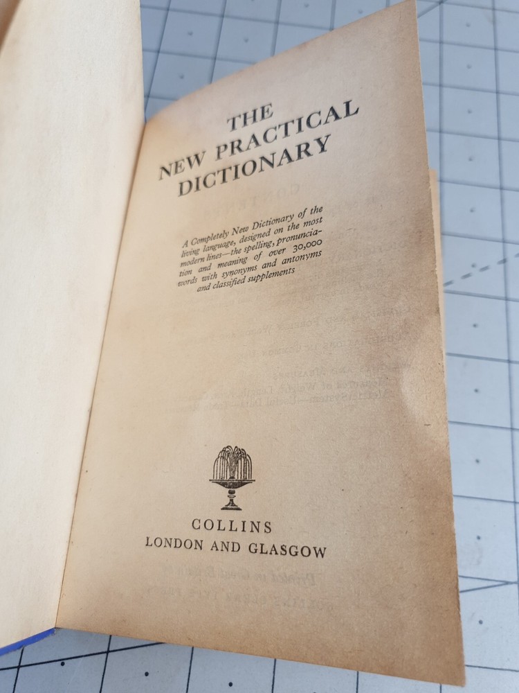 The New Practical Dictionary Collins 1954 Hardback Book