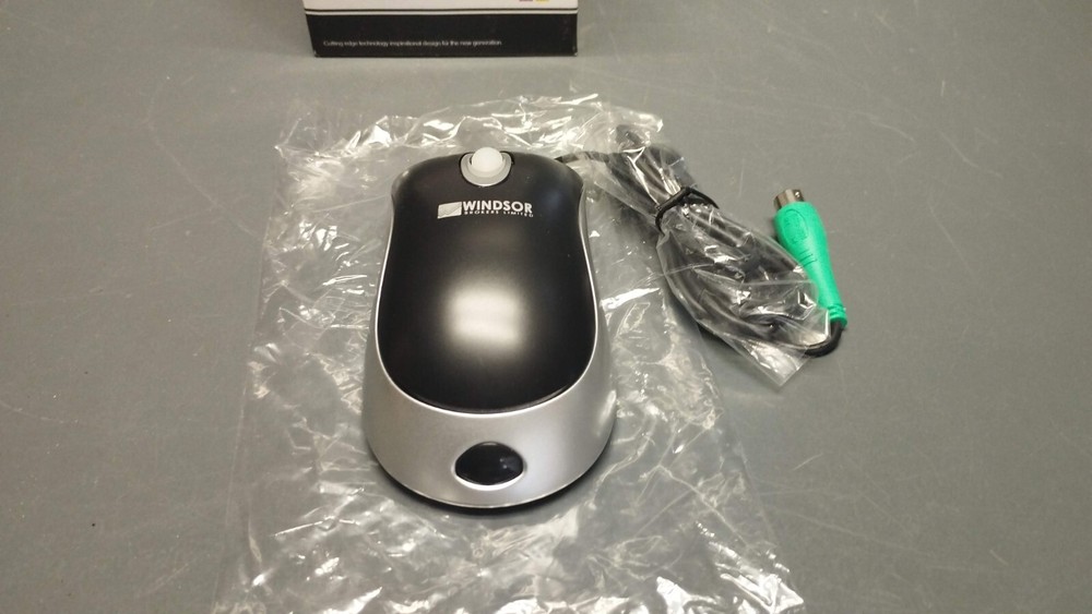 Vintage new Windsor PS/2 3 Button scroll Optical mouse 800dpi