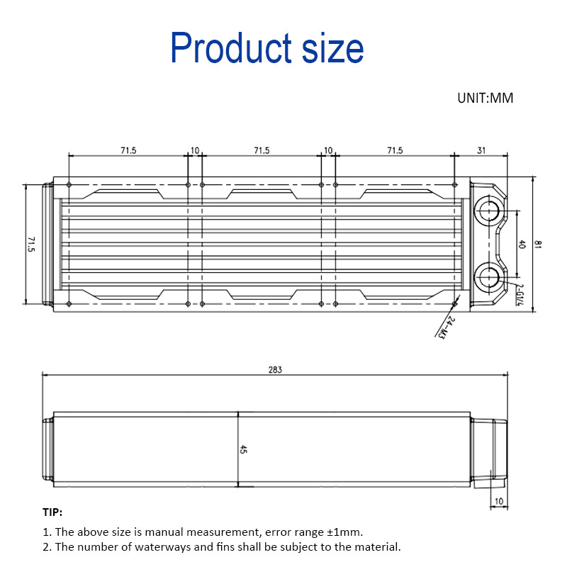 OCOCOO 240 Copper Radiator For Water Cooler Computer System Liquid Cooling LED
