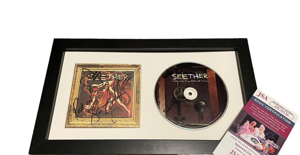 SEETHER SIGNED AUTOGRAPH x3 HOLDING ONTO STRINGS LEFT FRAMED CD SHAUN +2 JSA COA