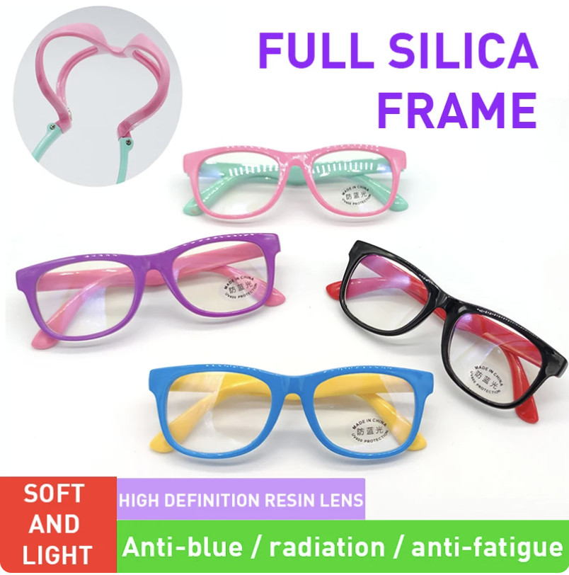 Anti Blue Light Kids Computer Eye Glasses Soft Optical Frame Reflective Blocking