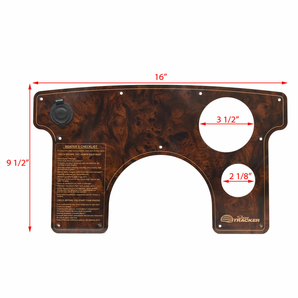 Sun Tracker Pontoon Boat Blank Dash Panel 167831 | Woodgrain