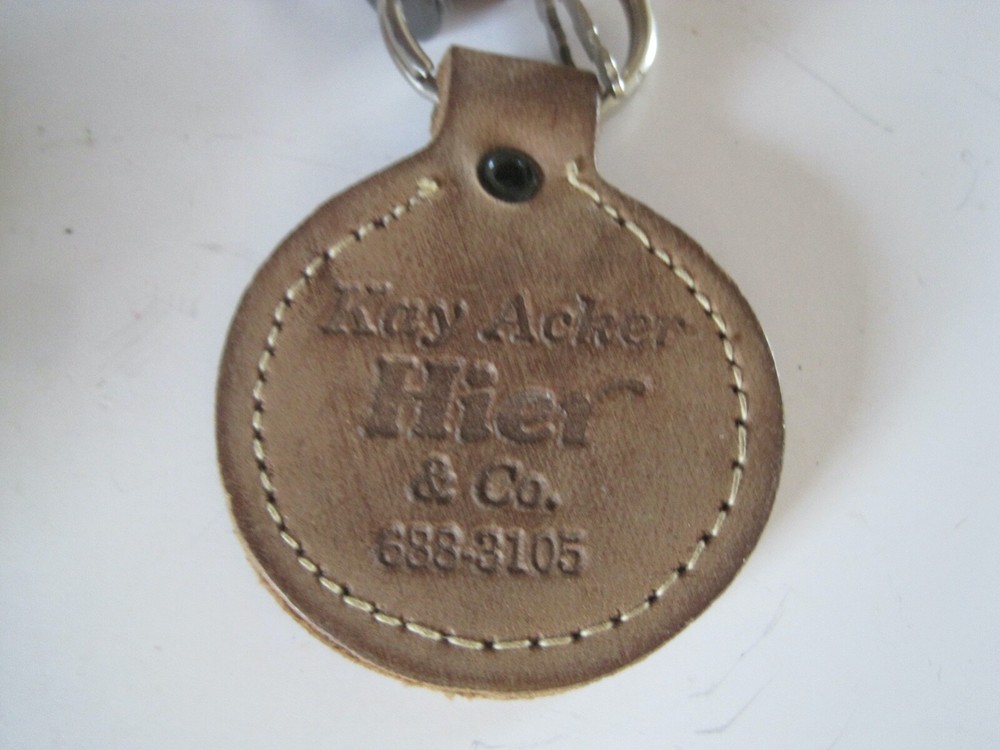 Advertising Leather Kay Acker Hier Keychain