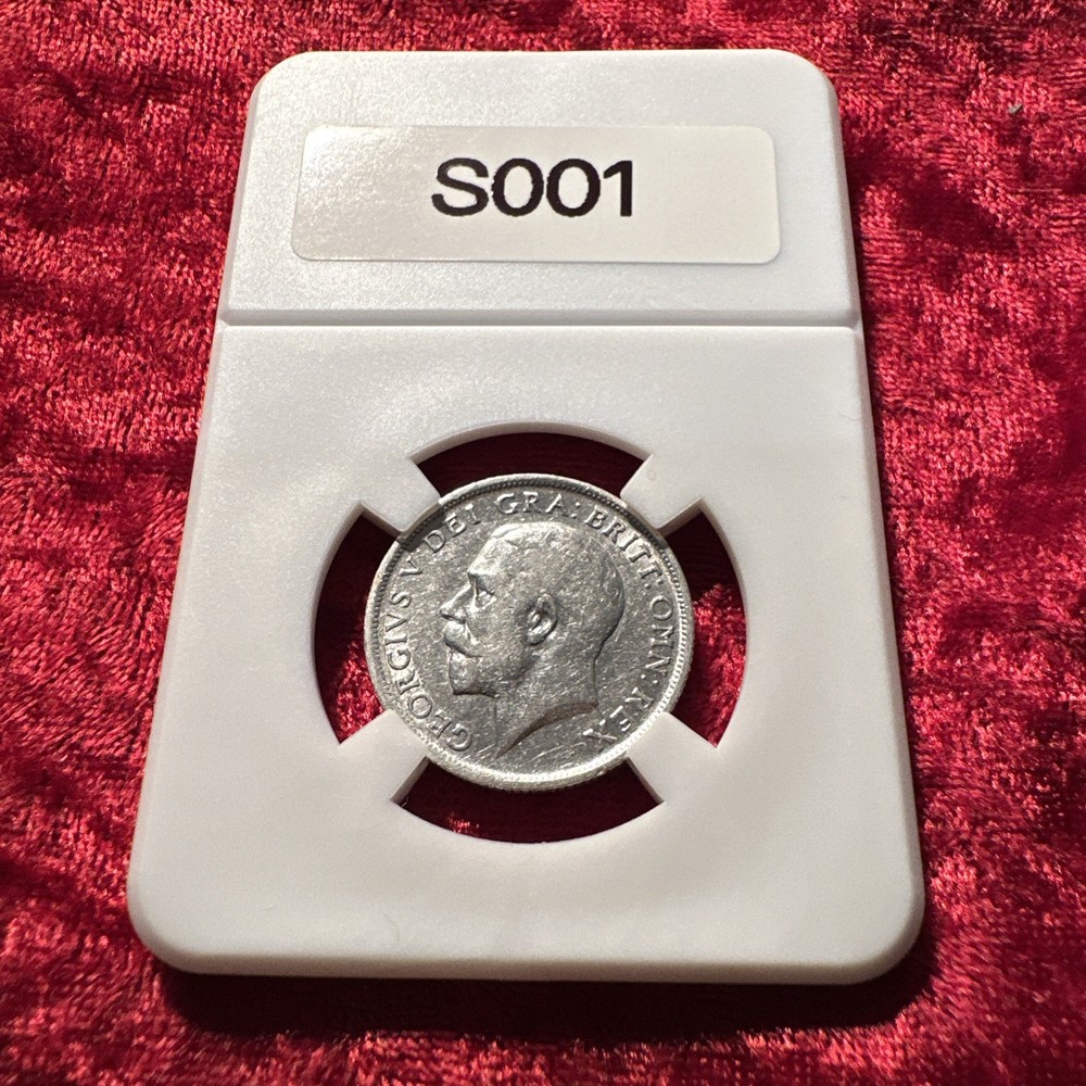1915 silver one shilling very nice condition slabbed ￼