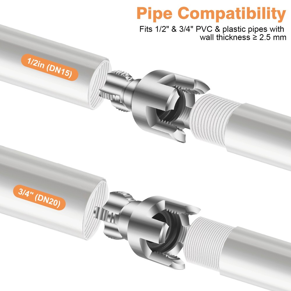 2pcs Integrated Internal & External Pipe Threading Tool PVC Pipe Threader Kit