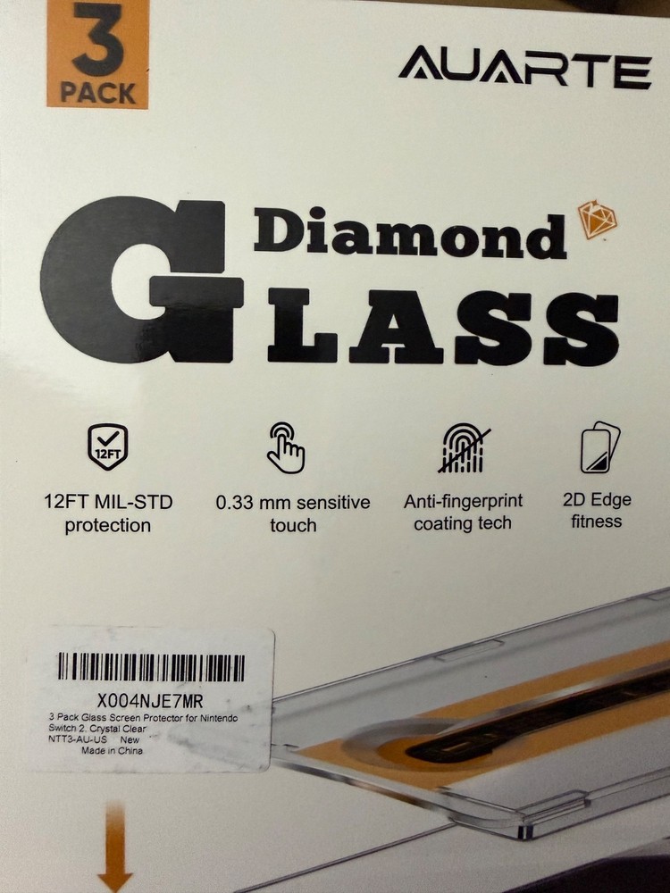 3 Pack Screen Protector Nintendo Switch Tempered Diamond Glass w Alignment Frame